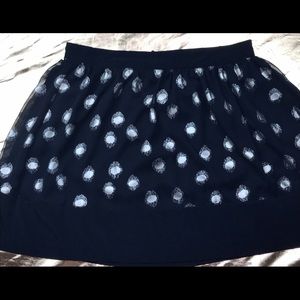 Soulmates black gold mini skirt gold polka design